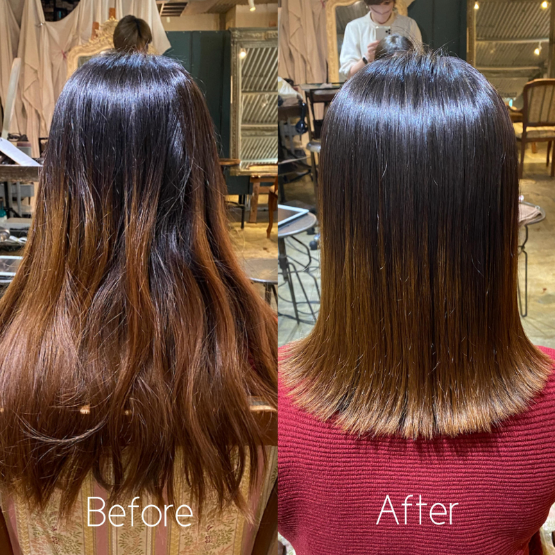 縮毛矯正をしても外ハネスタイルできるの！？ミディアム編　鹿児島　美容室　サンティエ