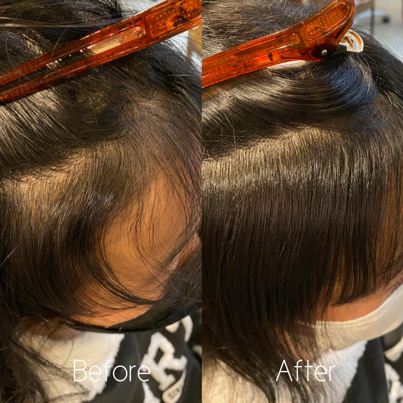 前髪のくせ毛を髪質改善 鹿児島 美容室 サンティエ